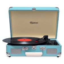 Vitrola Retro Raveo Sonetto  Chrome Ocean Azul Turmalina