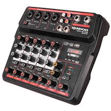 Mesa de Som SoundVoice MC6BT 6 Canais Interface de Audio USB Bluetooth Phantom Power Efeitos