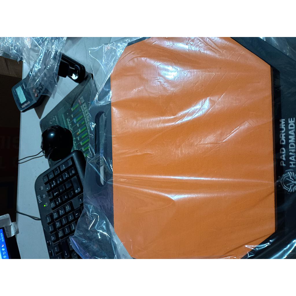 Pad Borracha Drum HandMade HM-103 Oitavado Laranja