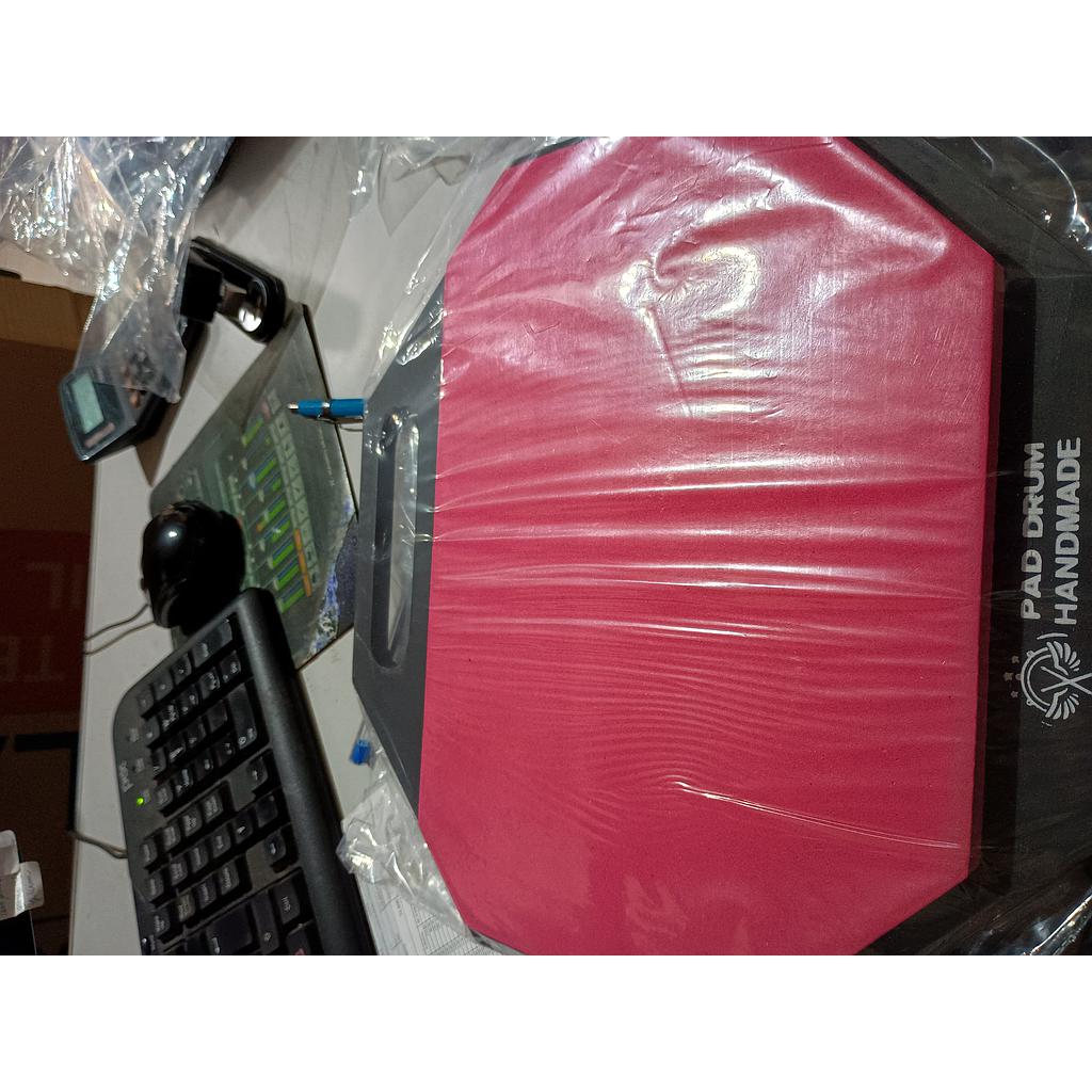 Pad Borracha Drum HandMade HM-103 Oitavado Rosa Escuro