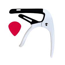 Abraçadeira Violao MXT MC-62 Aluminio Branco Com Palheta Capotraste