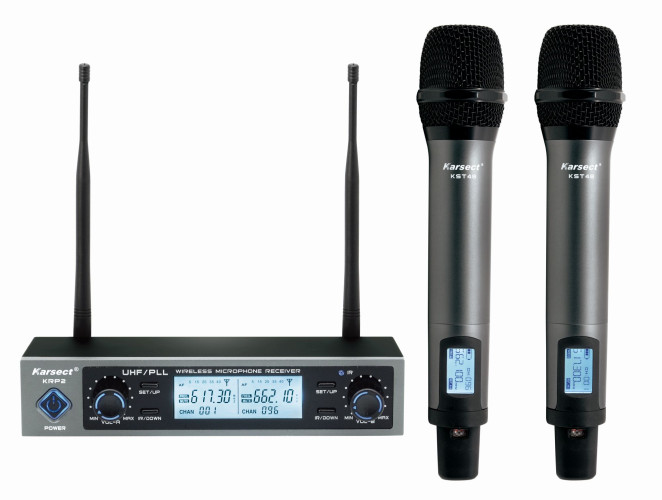 Microfone Sem Fio Karsect KRP2R Duplo Mao