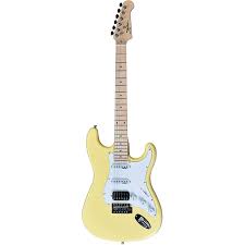 Guitarra Shelter SSW-VY Strato Basswood HSS Amarela Captador Wilkinson