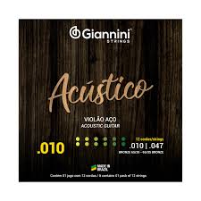 Encordoamento Violao Aço 12 Cordas Giannini Acustico GESWA12 010