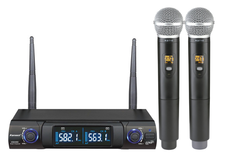 Microfone Sem Fio Karsect KS248DM Duplo Mao