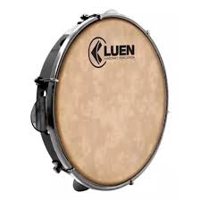 Pandeiro Luen 10 40067PT Preto Pele Animal