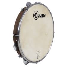 Pandeiro Luen 10 Formica Imbuia Pele Animal Guetto Afinaçao Simples
