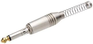 Plug P10 Metal CJA Mono Prata Com Mola Com Ponta Branca 267