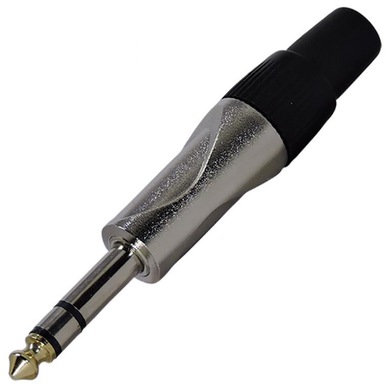 Plug P10 Metal Stereo Profissional Ponta Dourada 9887
