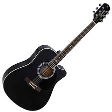 Violao Giannini Performance GDC-1 SBK Folk Cutaway Eletroacustico Aço Satin Black Afinador