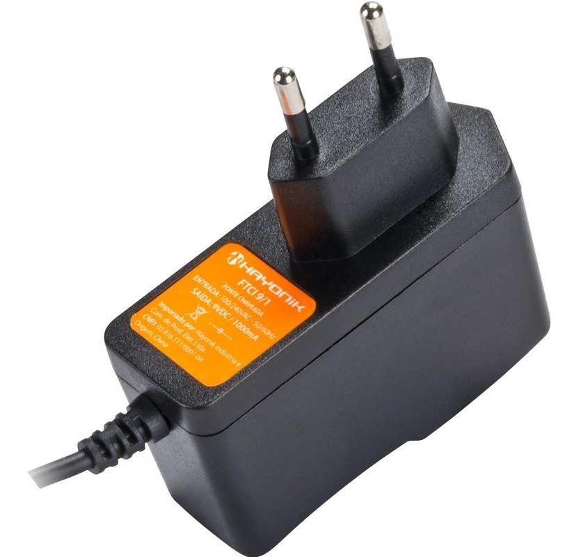 Fonte Chaveada Hayonik 9V 1A FTZM9I Plug P4 Bivolt 64734