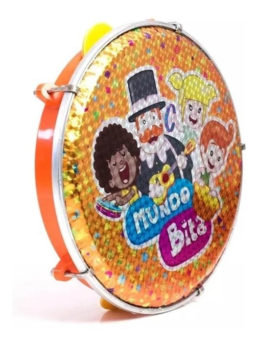 Pandeiro Infantil Luen 8 Mundo Bita Laranja 40084MB/LR