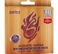 Encordoamento Violão Aço Solez SLATB11 011 Custom Light Bronze 1º Extra