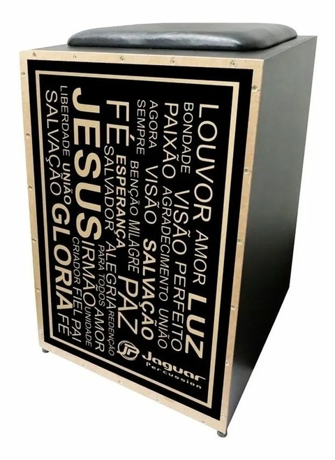 Cajon Jaguar CJ1000 K2 Eletroacustico Louvor Paz Fe Jesus