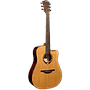 Violao Lag Tramontane T118DCE CTW Folk Cutaway Eletroacústico Aço Natural Tampo Maciço Afinador